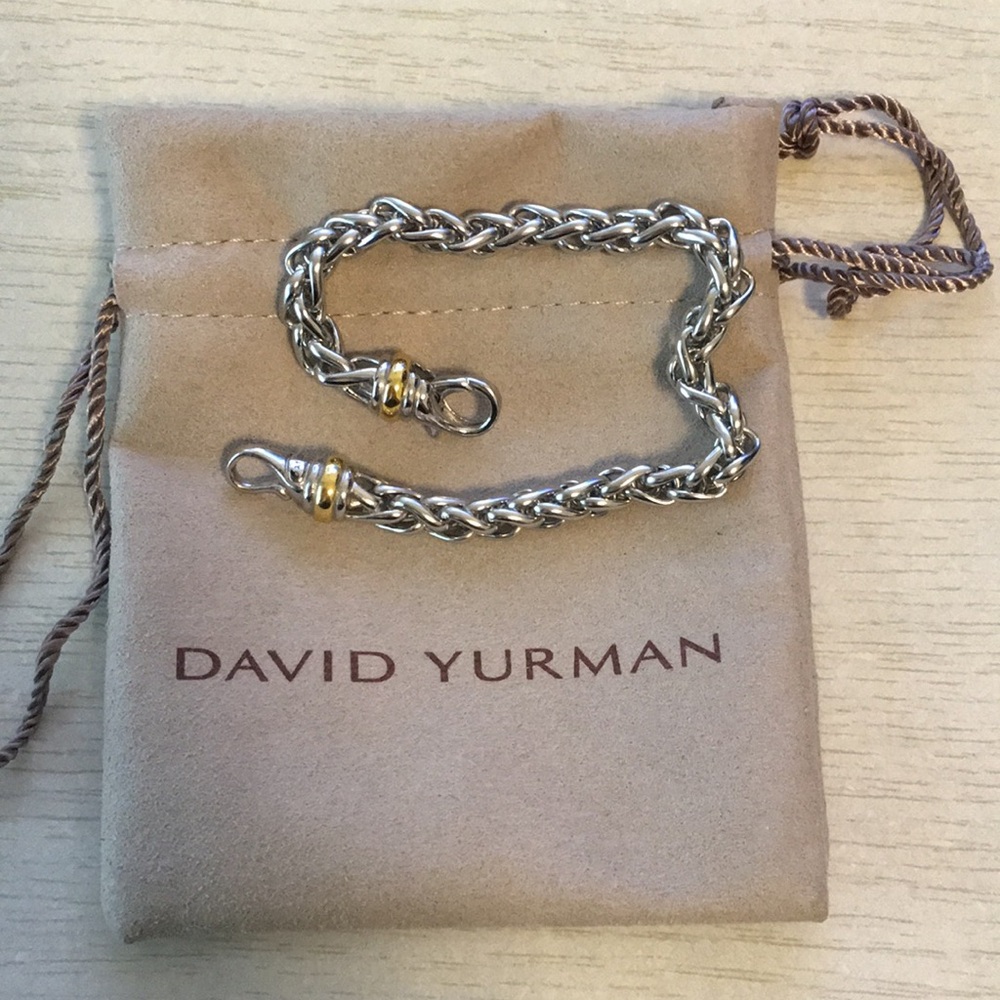 David Yurman Two-Tone Silver Bracelet with Gold Accents